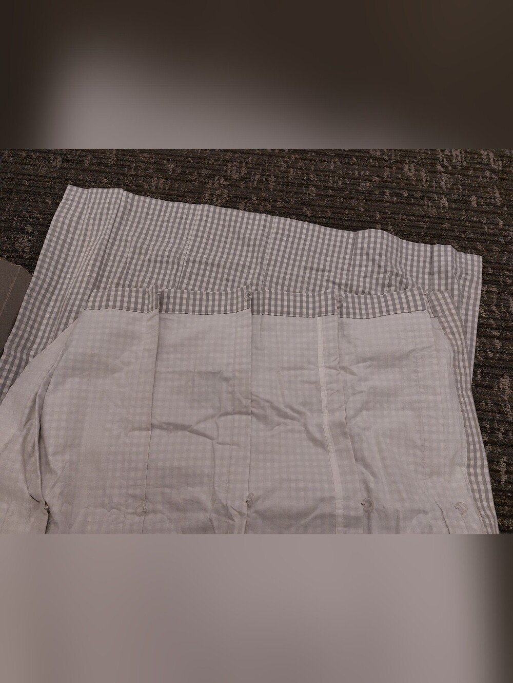 Lined Roman Blind/ Curtain Hoop & Loop Strip Grey